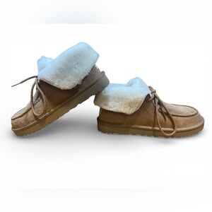 UGG Neumel Shearling Lace-Up Suede Boots Chestnut Women’s 10
